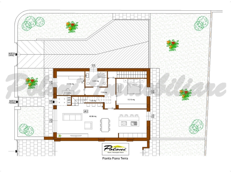 Costa di Mezzate, villa di testa indipendente 